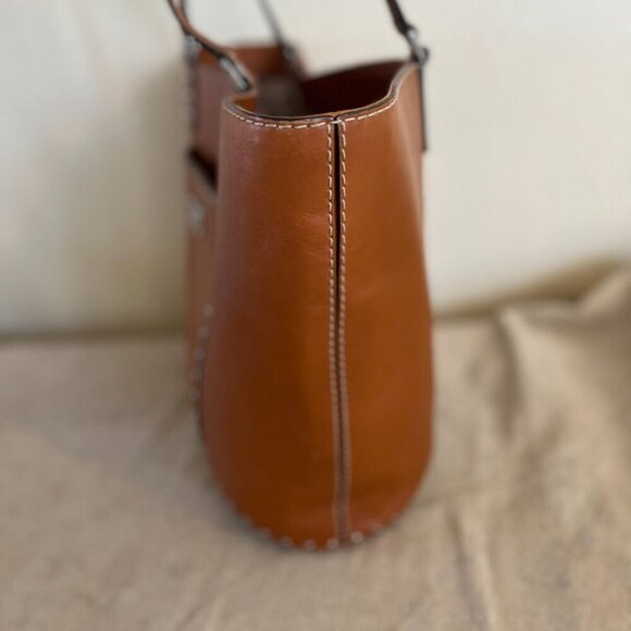 Michael Kors Large Double Handles Studded Brown Leather Astor Travel Tote - Picture 5 of 16